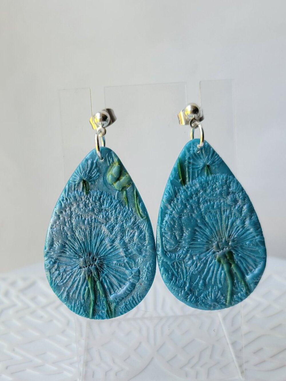 Whimsical Dandelion & Butterfly Polymer Clay Earrings